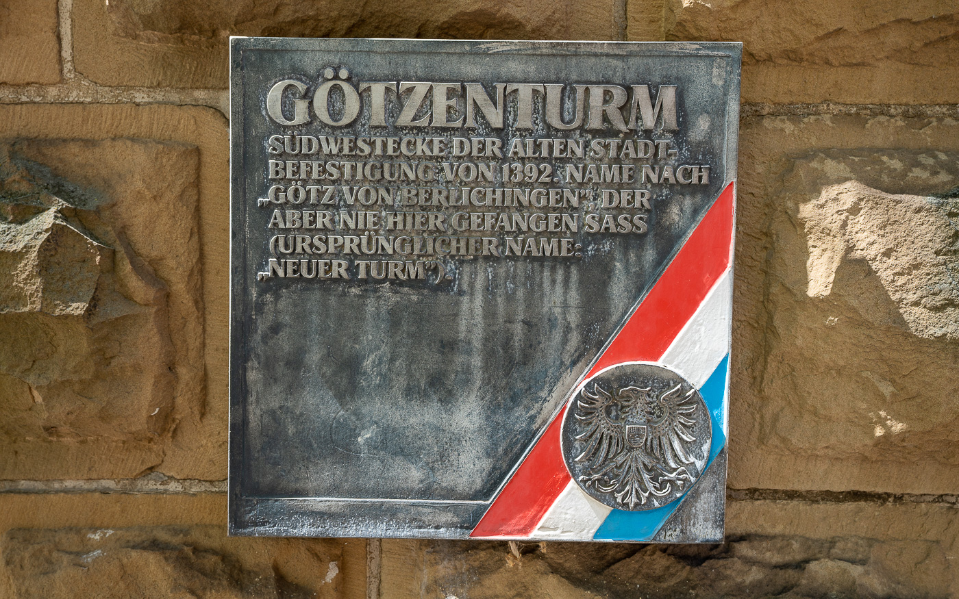 Götzenturm Heilbronn Schild Eingang
