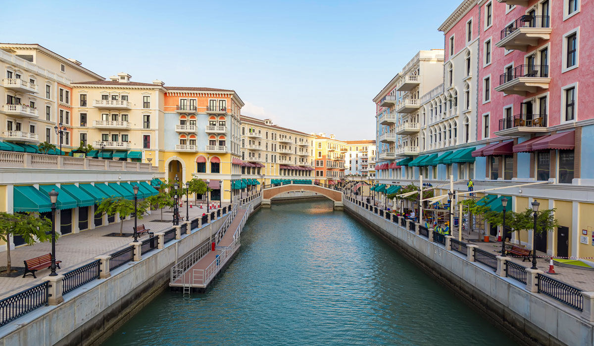 The Pearl in Doha ist eine künstlich aufgeschüttete Insel