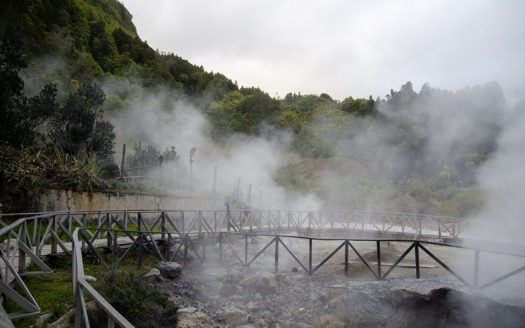 Geysire Caldeira das Furnas Azoreninsel
