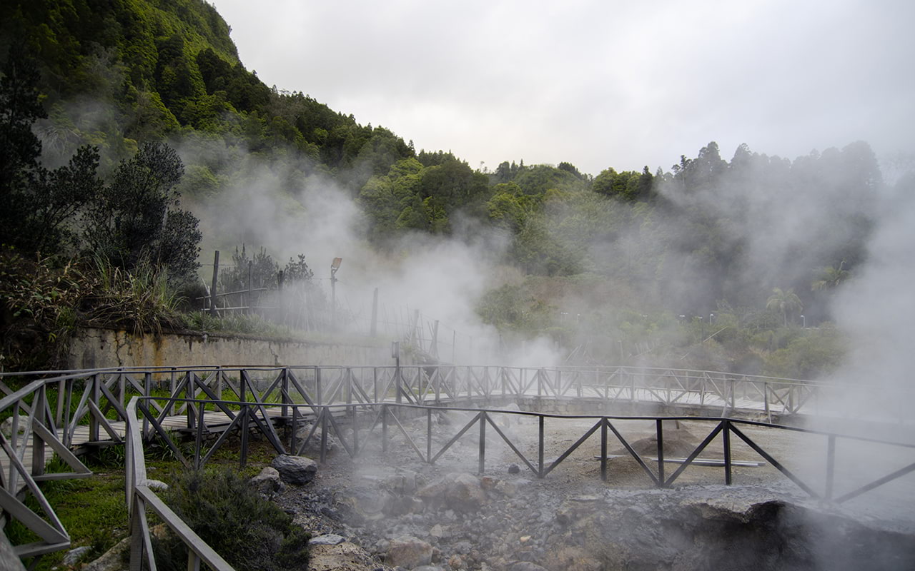 Geysire Caldeira das Furnas Azoreninsel