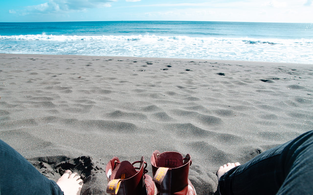 Aziren Insel São Miguel Schwarzer Strand