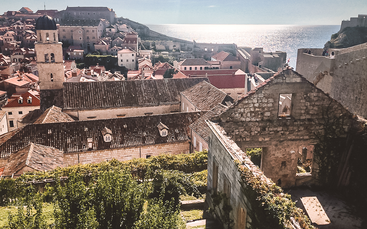 Aussicht Meer Stadtmauer Dubrovnik