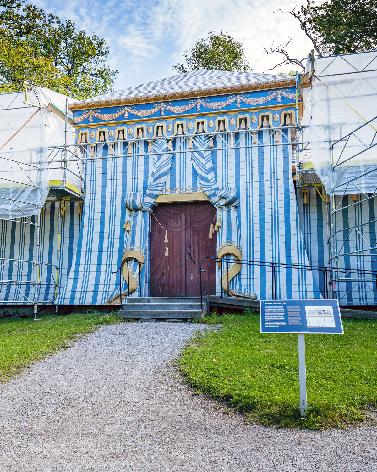 Zelt auf dem Areal des Schloss Drottningholm