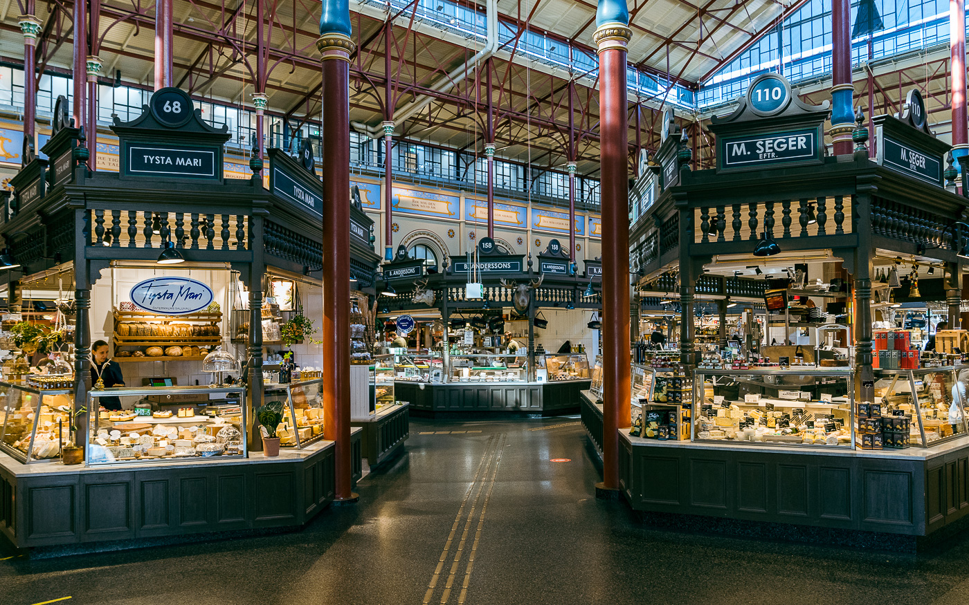 Östermalms Saluhall, die älteste Markthalle in Stockholm