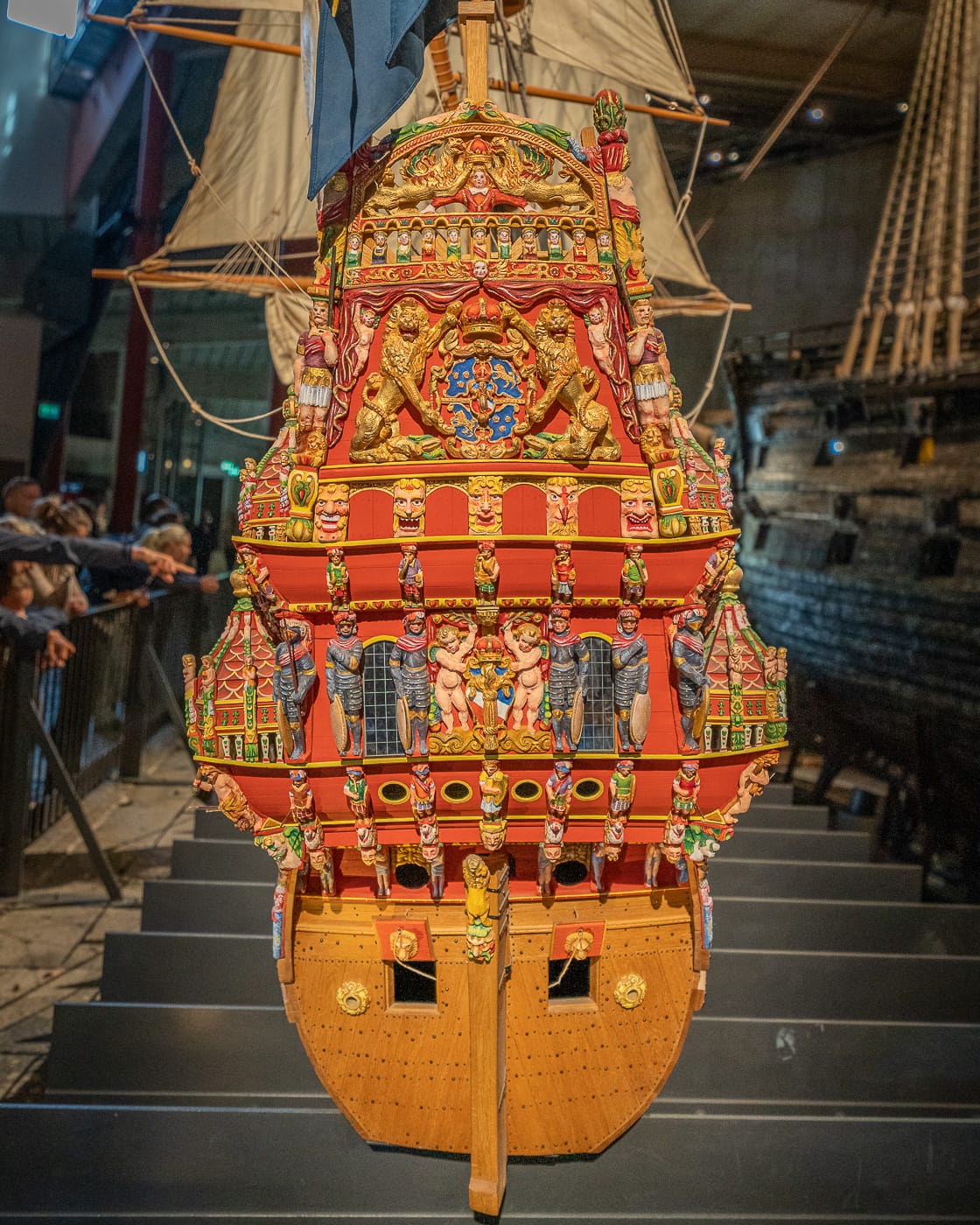 Modell der Vasa, wie das Schiff einst ausgesehen hat