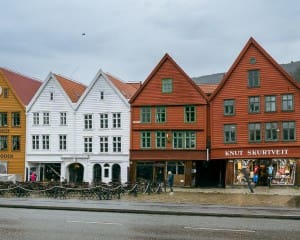 Brygge i Bergen Norwegen Wahrzeichen