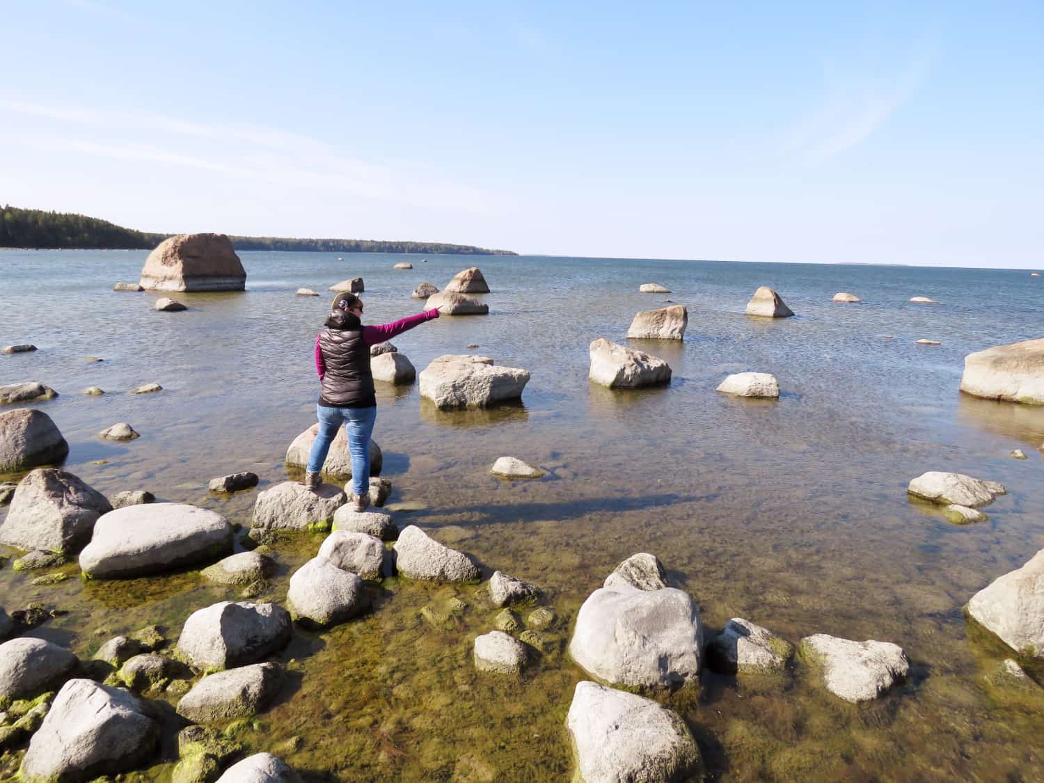 Steinformationen im Laheema Nationalpark in Estland