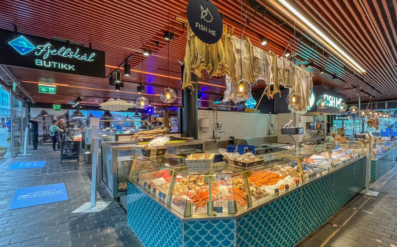 Fischmarkt in Bergen, seit meinem letzten Besuch wurde alles modernisiert.