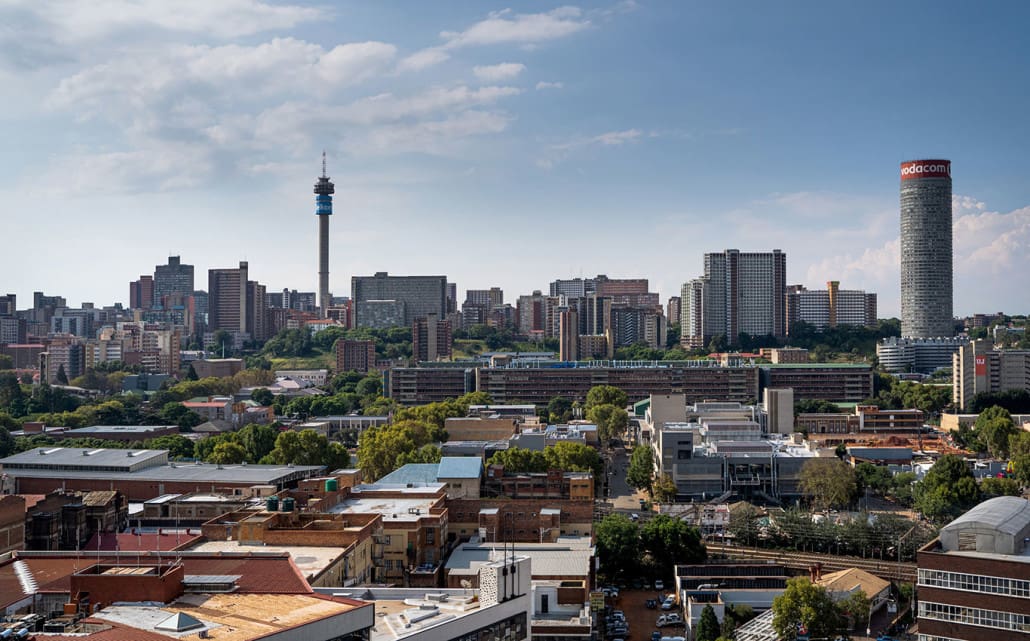 Ausblick aufs Zentrum im Hallmark House Hotel Johannesburg