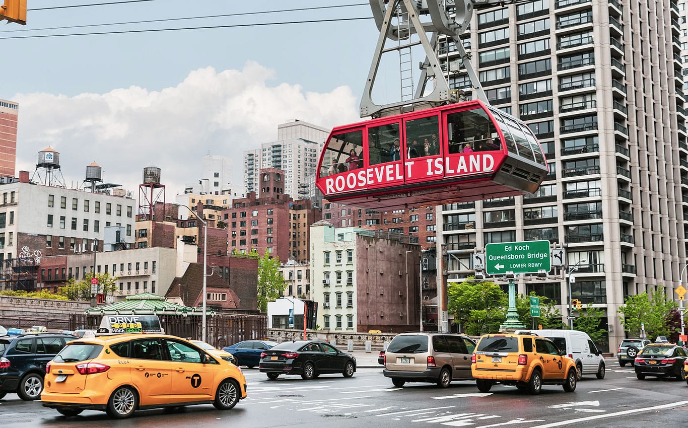 Seilbahn nach Roosevelt Island in New York. Eine Attraktion für sich.