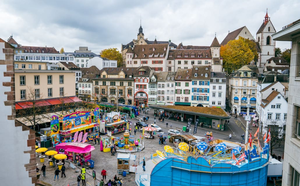 Barfüsserplatz Basel zur Herbstmesse