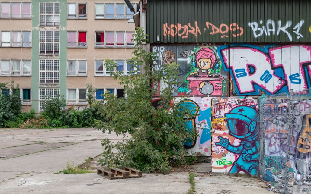 Streetart im Hinterhof der Platoon Kunsthalle in Berlin