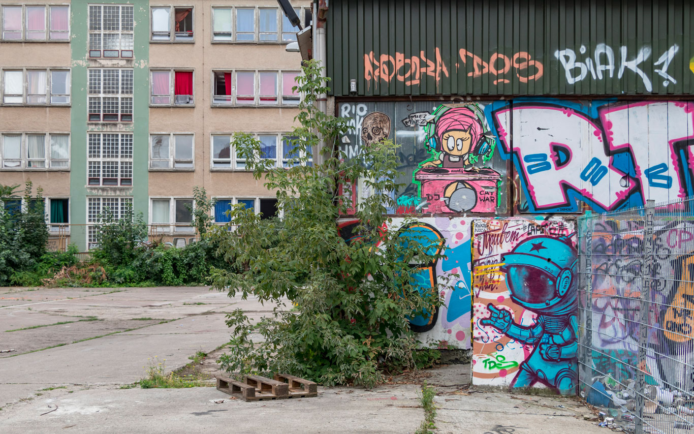 Streetart im Hinterhof der Platoon Kunsthalle in Berlin