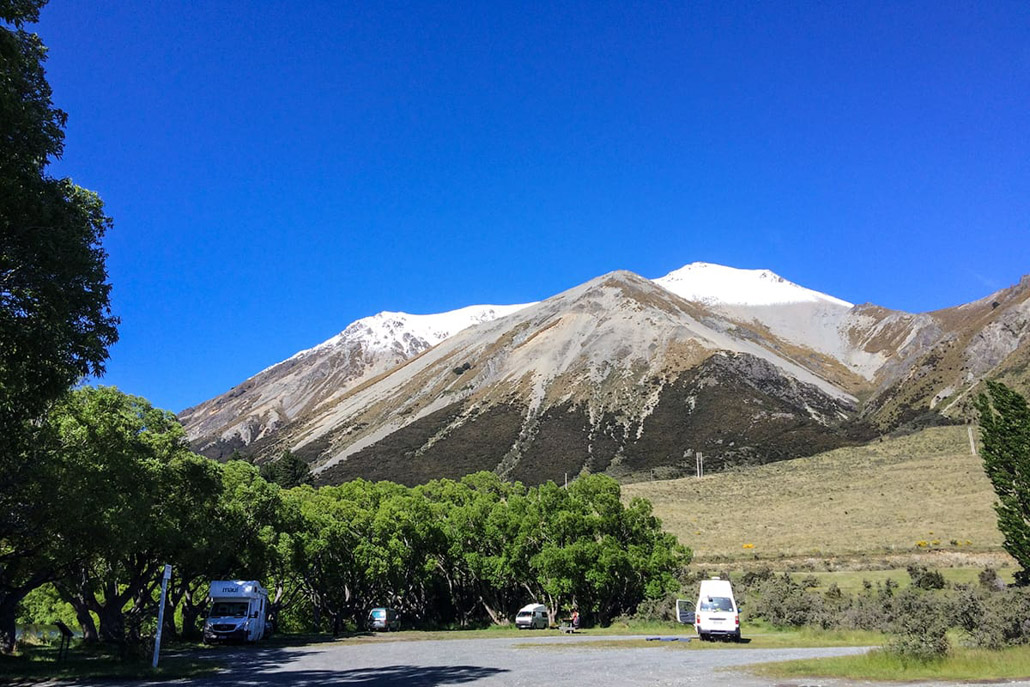 Freedom Camping am Arthurs Pass in Neuseeland