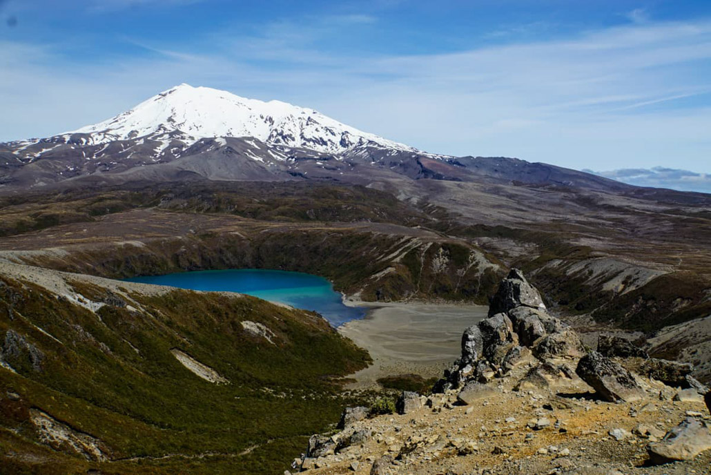 Upper Tama Lake Wanderung Aussicht