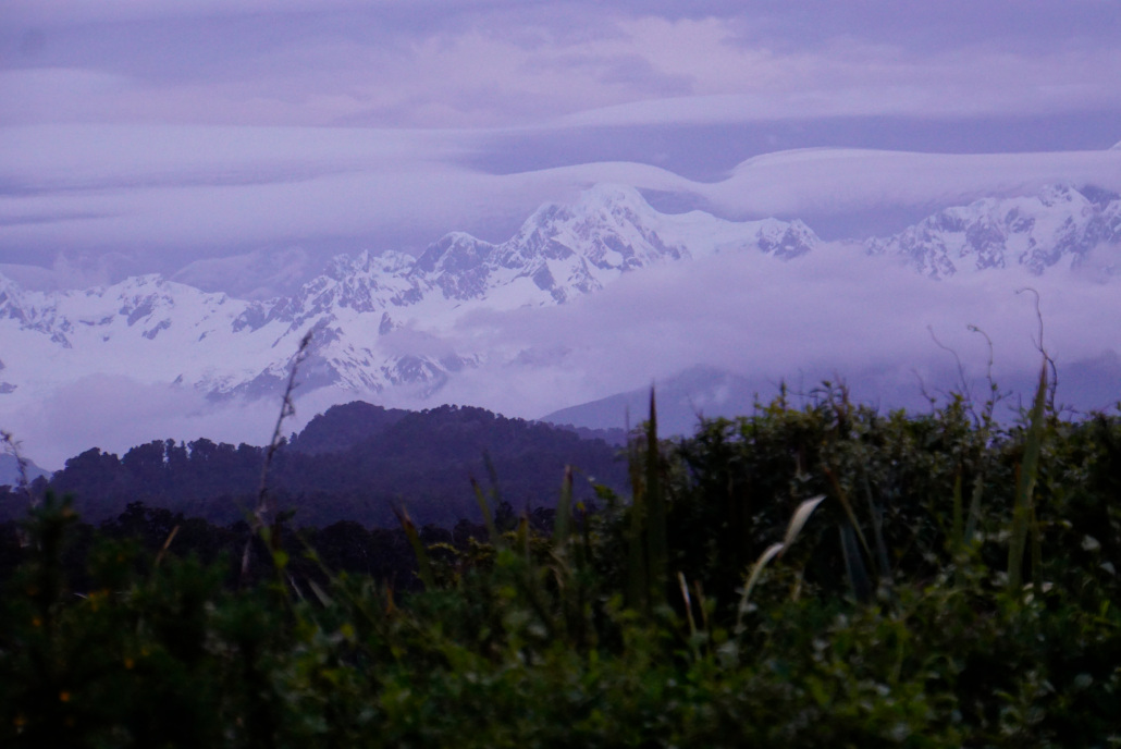 Blick auf die neuseeländischen Alpen