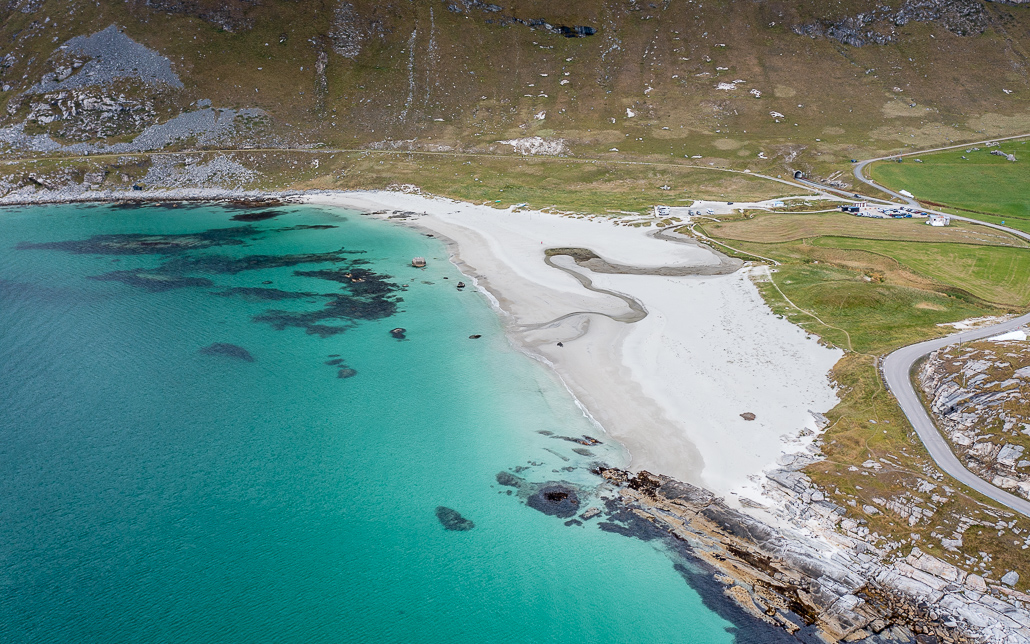 Haukland Beach Lofoten, Stellplatz für Camper