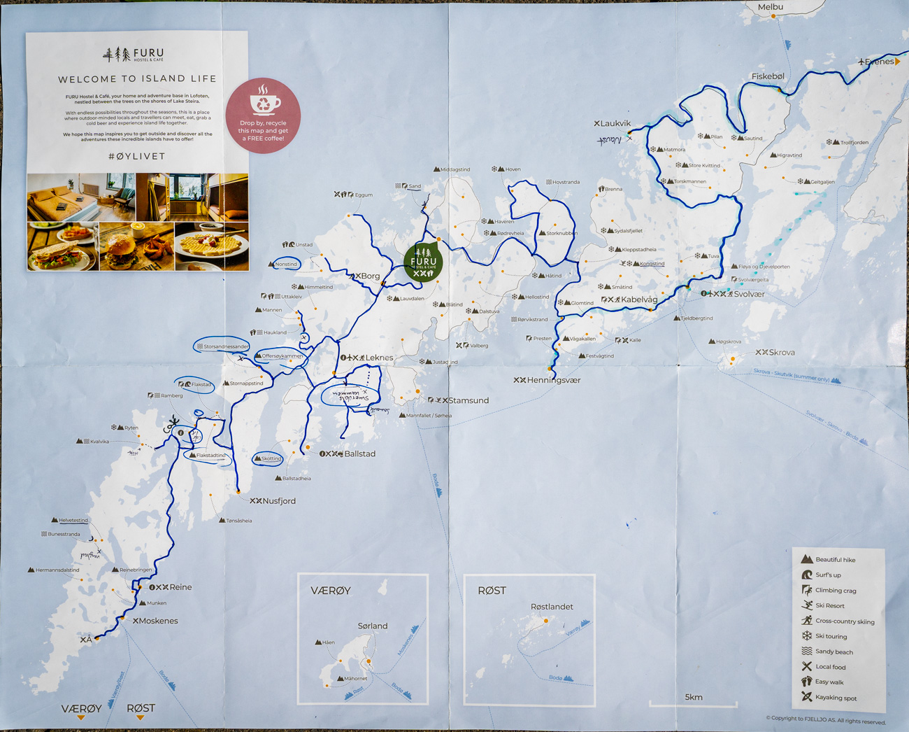 Route meines Roadtrips auf den Lofoten
