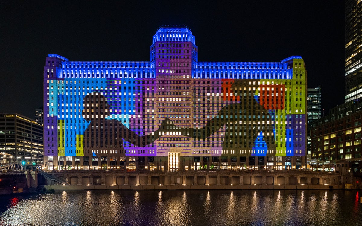 Art on the Mart Chicago Light Show