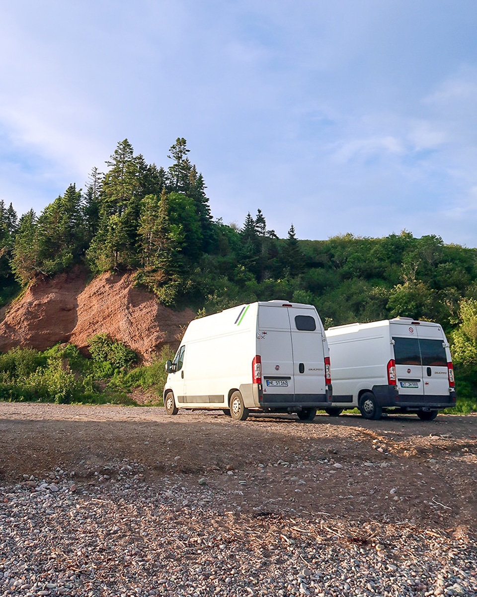 Schlafplatz in der Bay of Fundy mit Camper