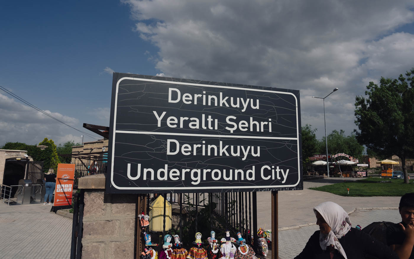 Unterirdische Stadt Derinkuyu Schild