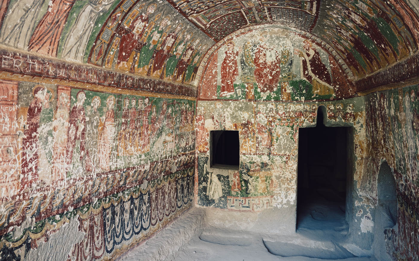 Fresken einer Kirche im Ihlara Valley in Kappadokien