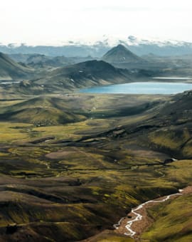 Laugavegur Trail Island wandern: Aussicht auf Álftavatn