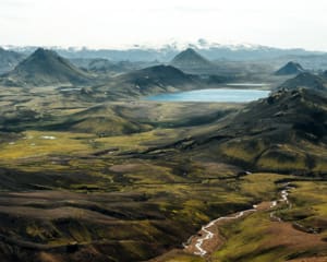 Laugavegur Trail Island wandern: Aussicht auf Álftavatn