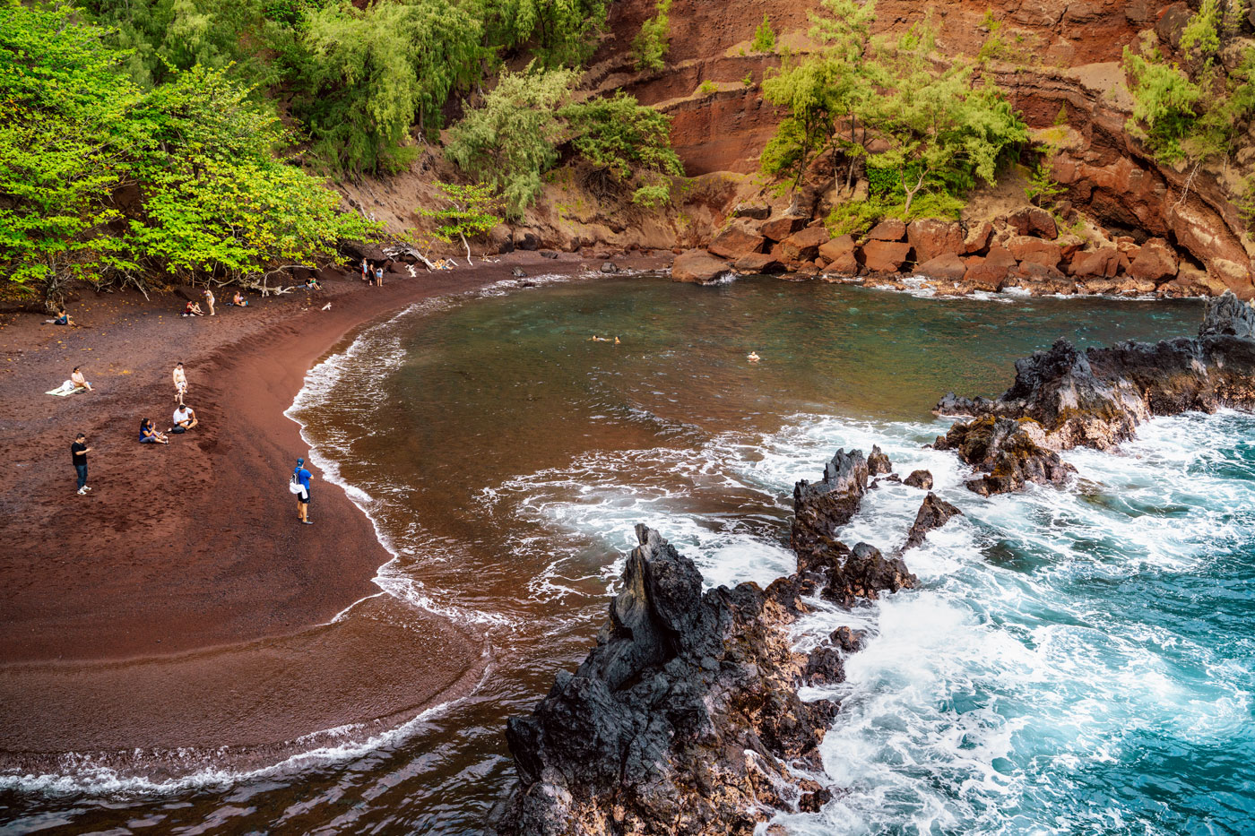 Red sand Beach Hana Maui