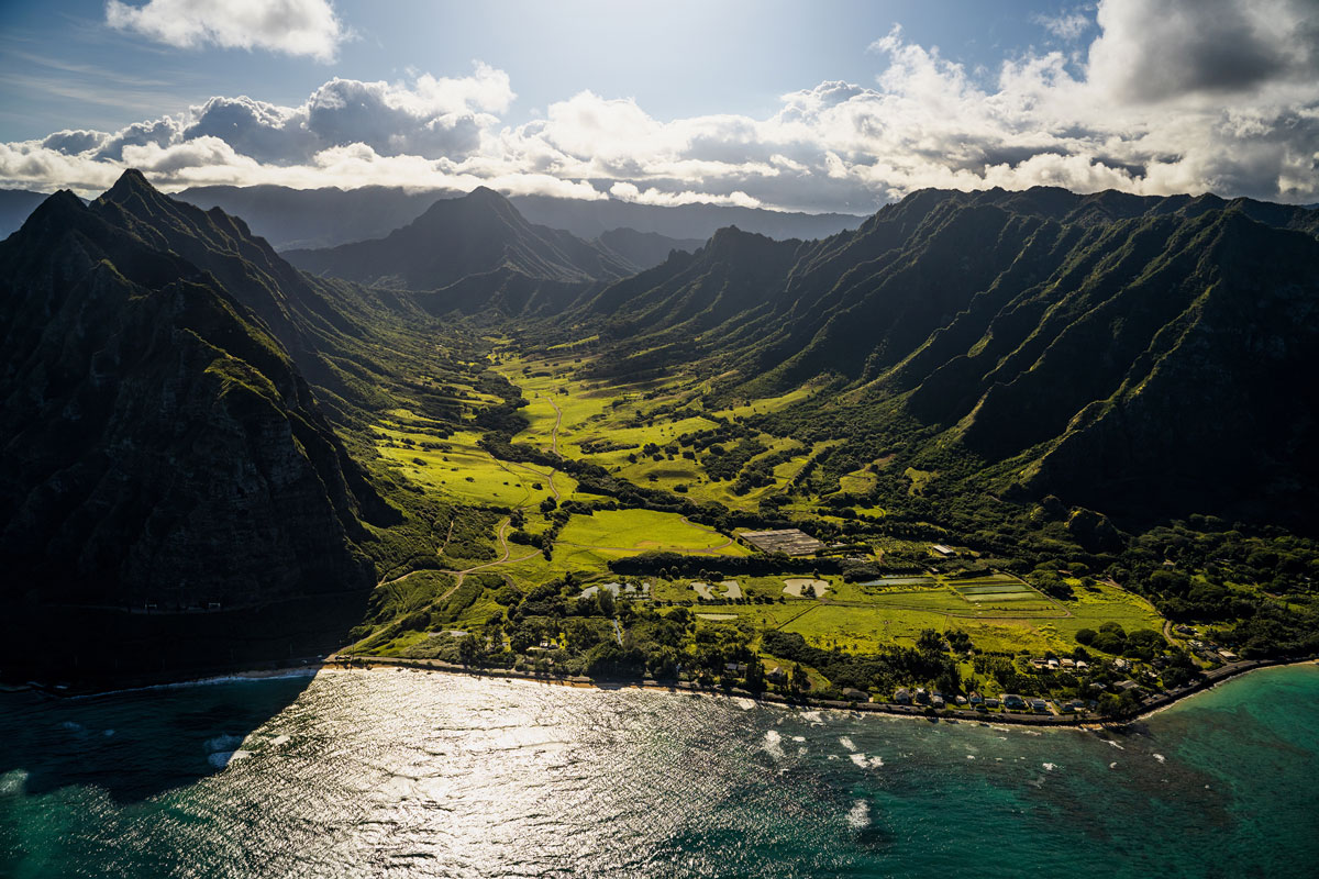 Kualoa Ranch vom Helikopter (Oahu, Hawaii)