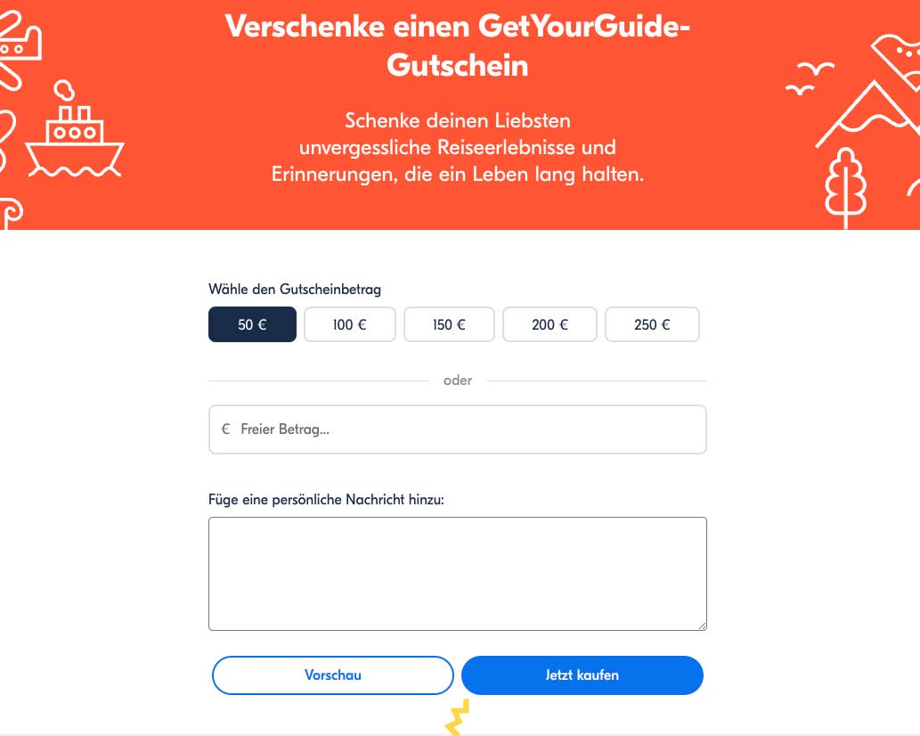 Reisegutschein verschenken
