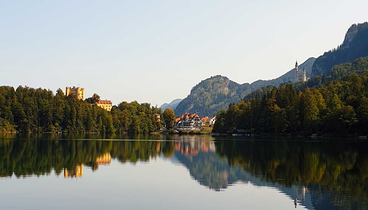 Alpsee Hohenschwangau und Blick zu Königsschlösser