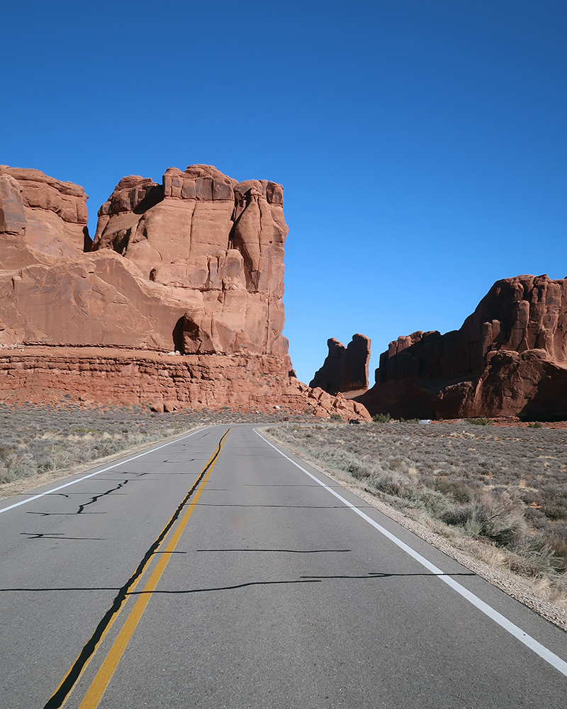 Panoramastrasse im Arches Nationalpark in Utah