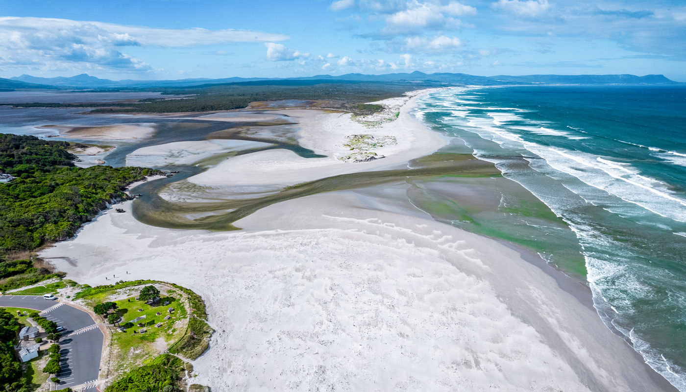Luftaufnahme Grotto Beach, Hermanus in Südafrika