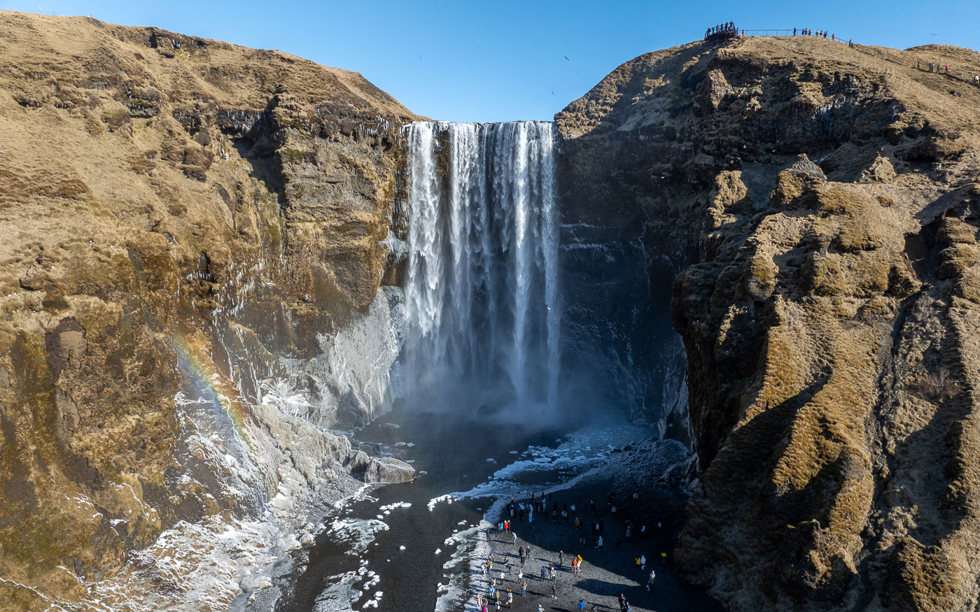 Skogafoss Winter Eis