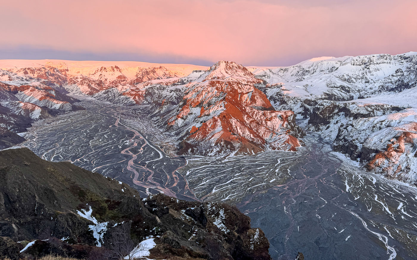 Valahnúkur in Thorsmörk im Winter, Island von der schönsten Seite