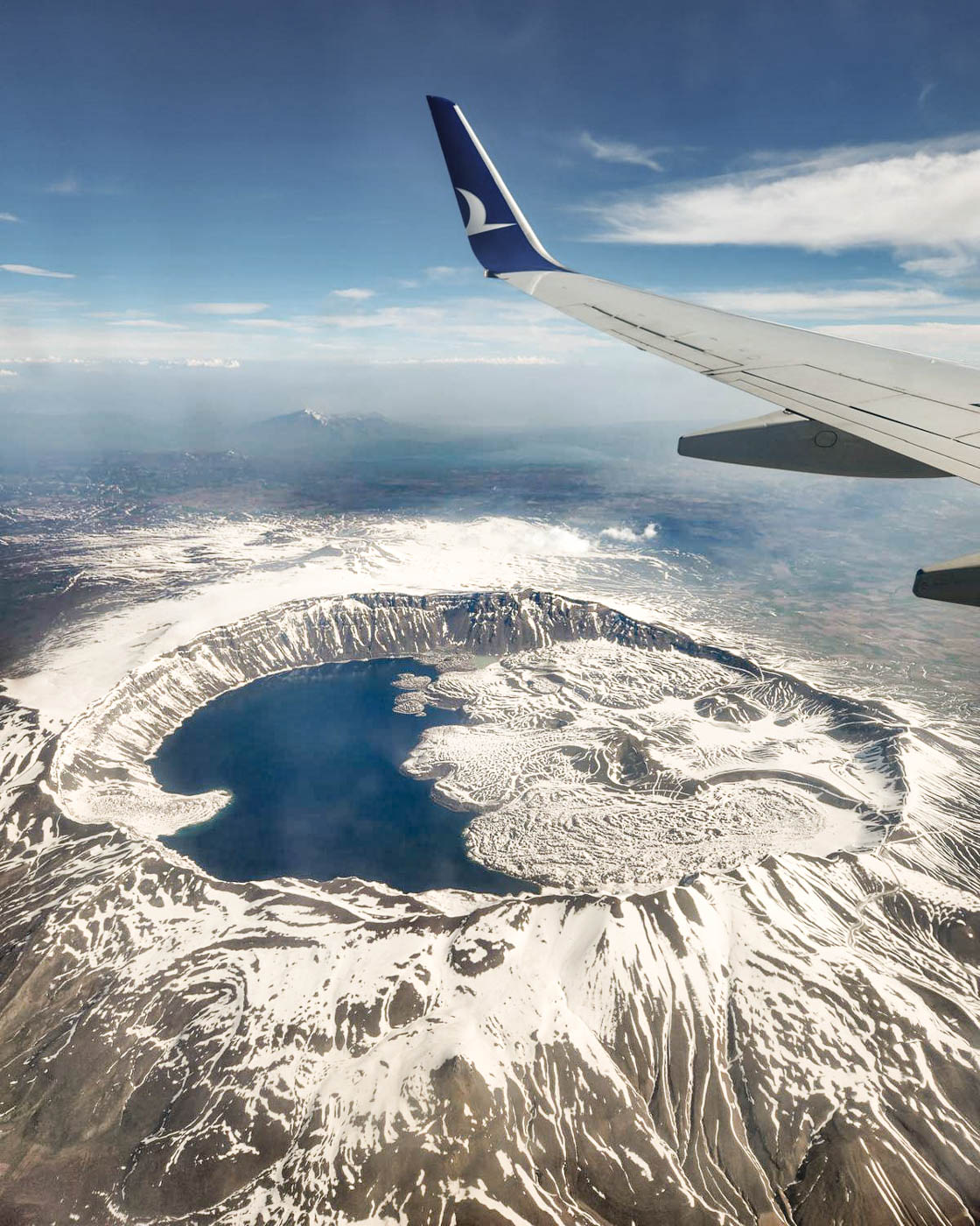 Nemrut Krater aus einem Flugzeug