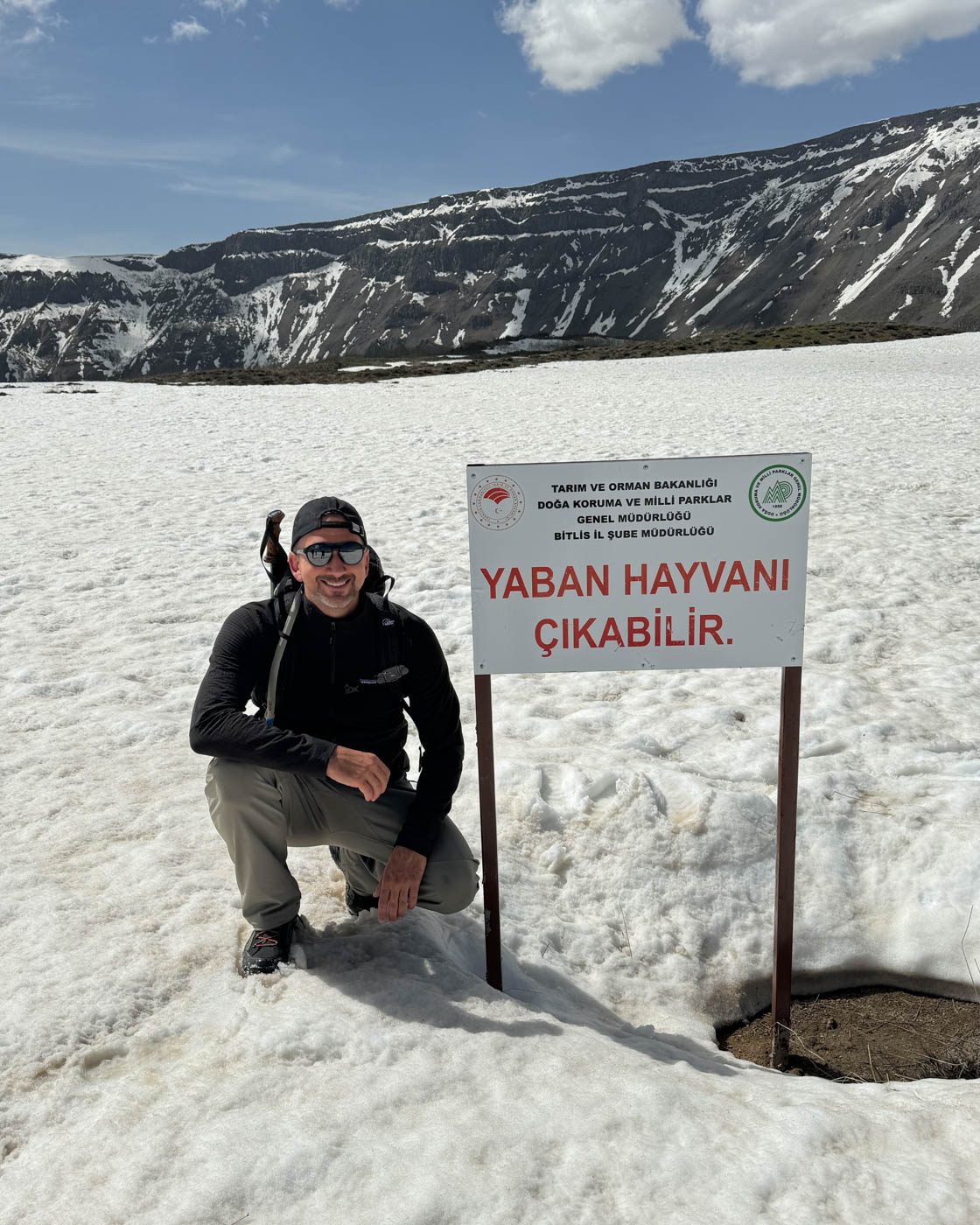 Warnung vor Wildtieren am Nemrut Krater