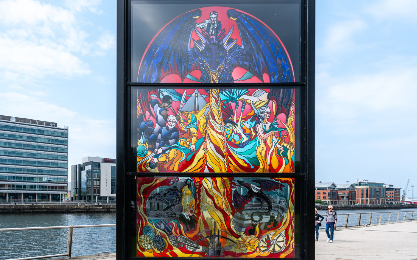 Glasfenster zu Game of Thrones in Belfast am Titanic Museum