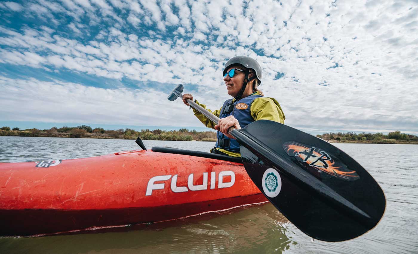 Kajak fahren auf dem Orange River Northern Cape Südafrika