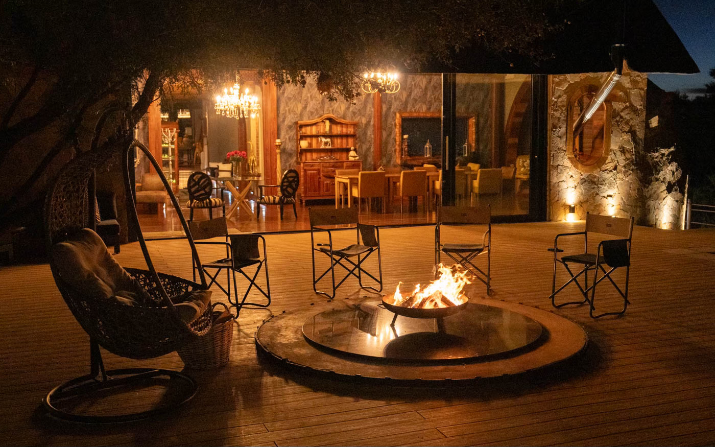 Lagerfeuer im Mont Eco Game Reserve